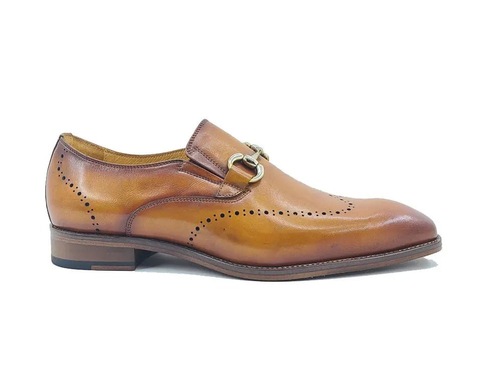 Carrucci Shoes Horsebit Wingtip Loafer Calfskin Burnished KL90101