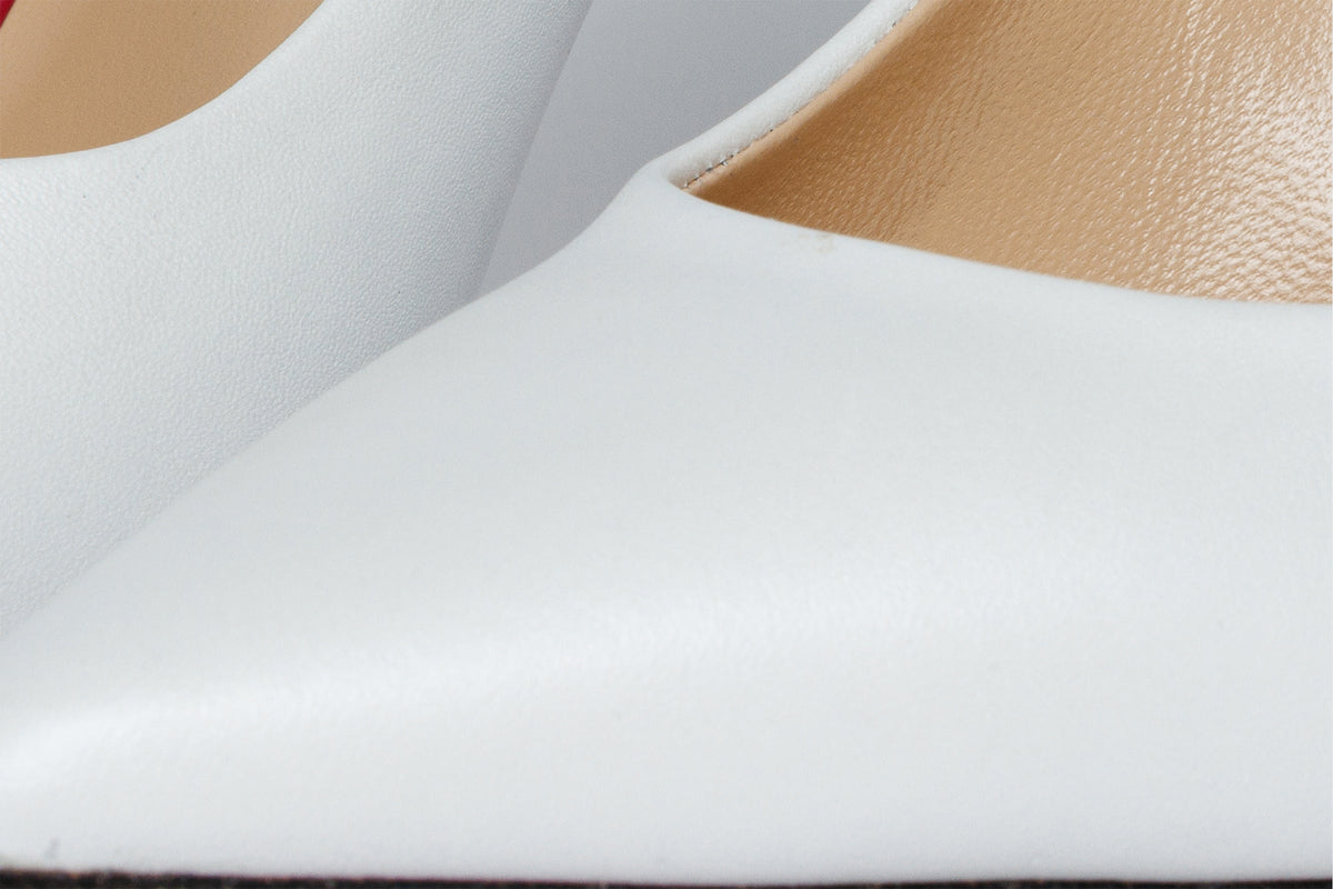 Vinci Leather The Ege White Leather Pump Fuchsia Sole Women Shoe – product view 4