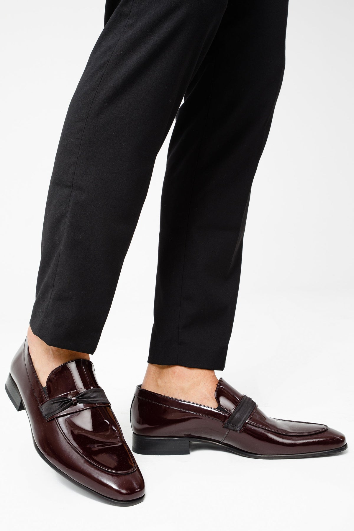 Vinci Leather The Dodoma Burgundy Patent Leather Loafer Men Shoe – product view 2