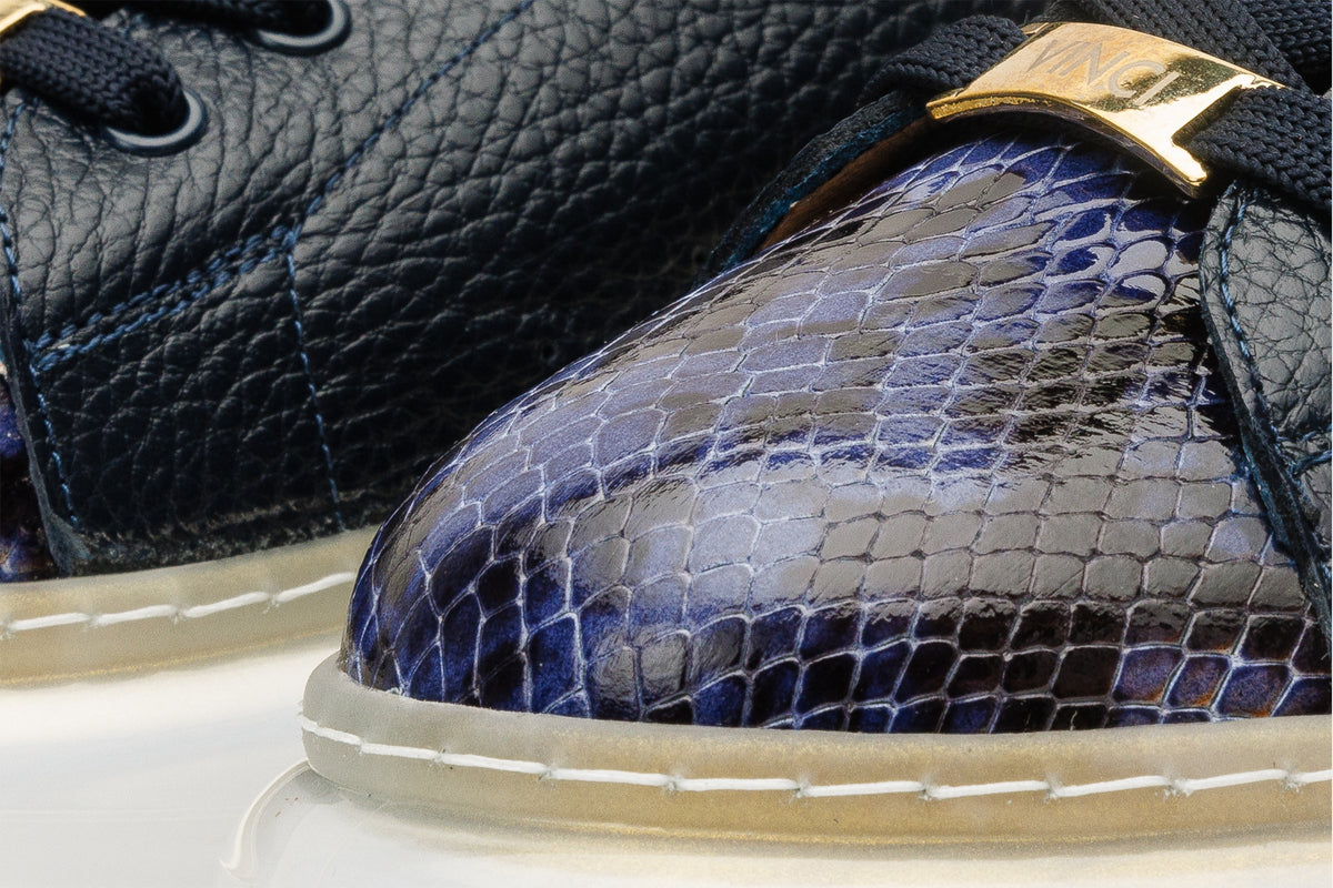 Vinci Leather The Venezia Dark Blue Leather Women Sneaker – product view 4