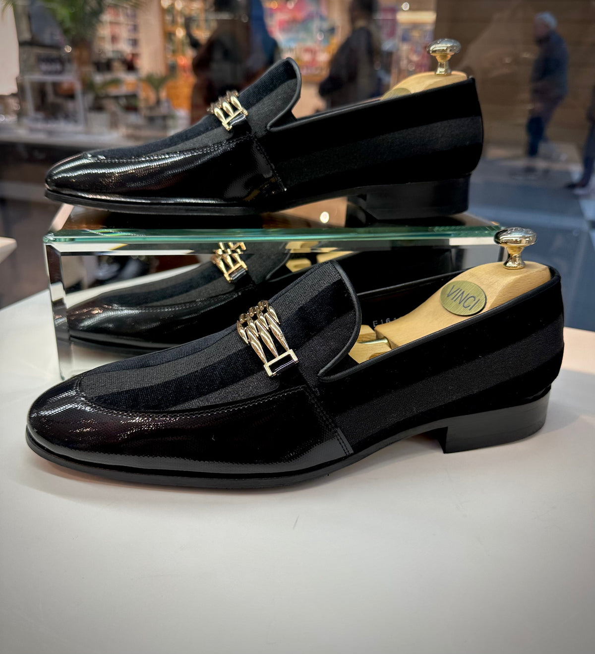 Vinci Leather The Pontalto Leather Men Shoe Black Bit Loafer – product view 5