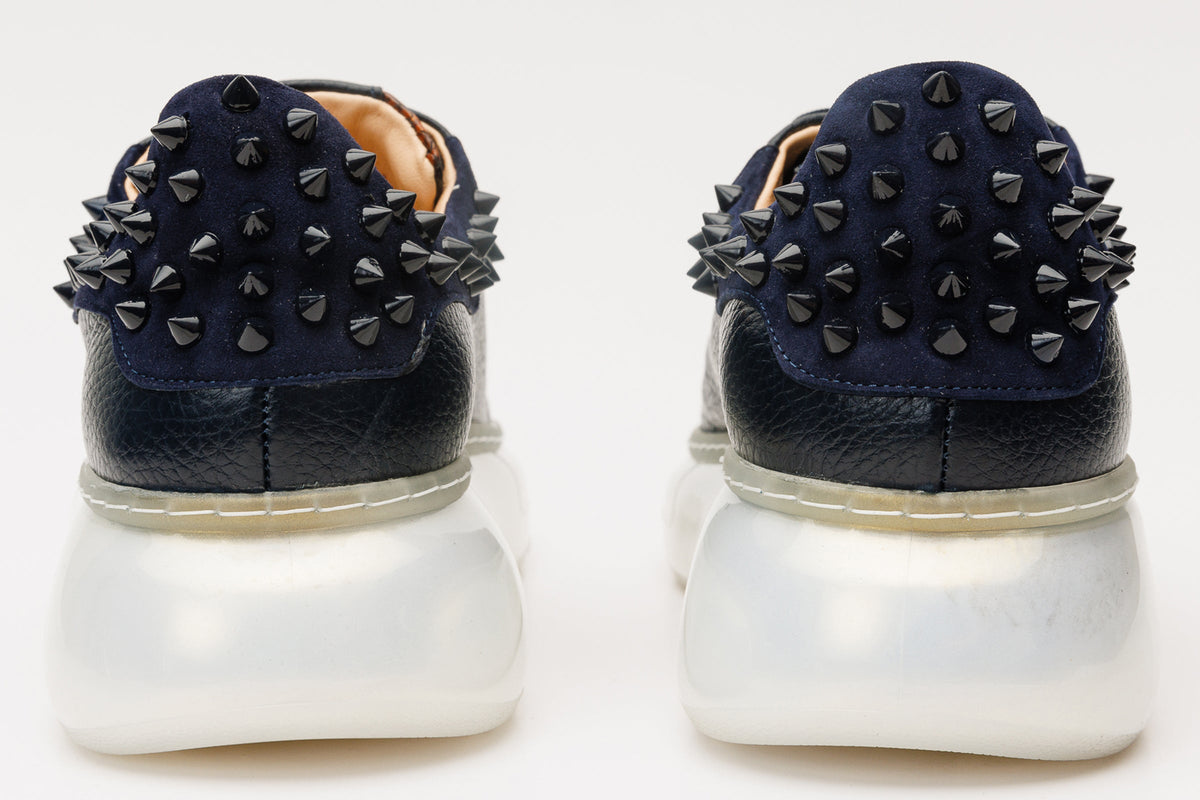 Vinci Leather The Venezia Dark Blue Leather Women Sneaker – product view 3