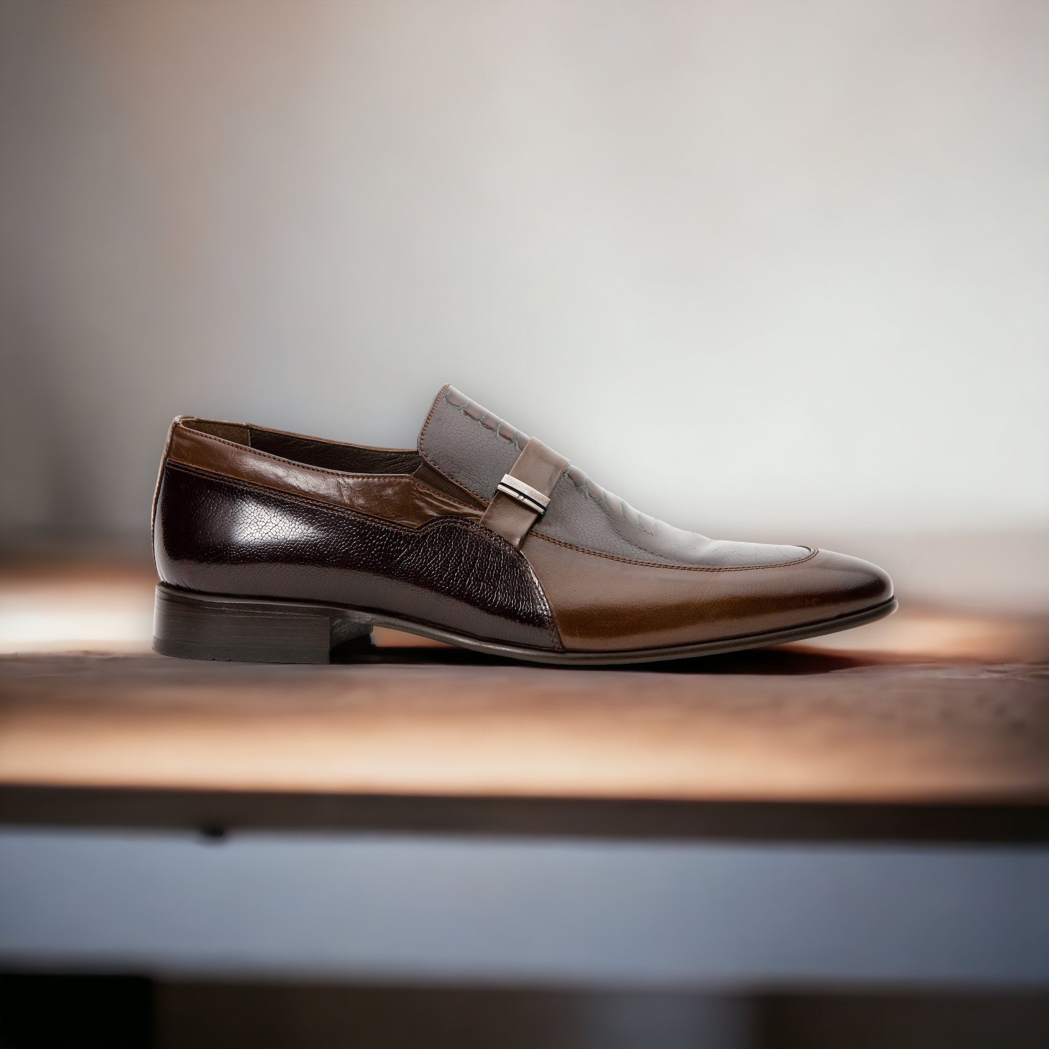 The Kazablanka Brown Leather Bit Loafer Men Shoe