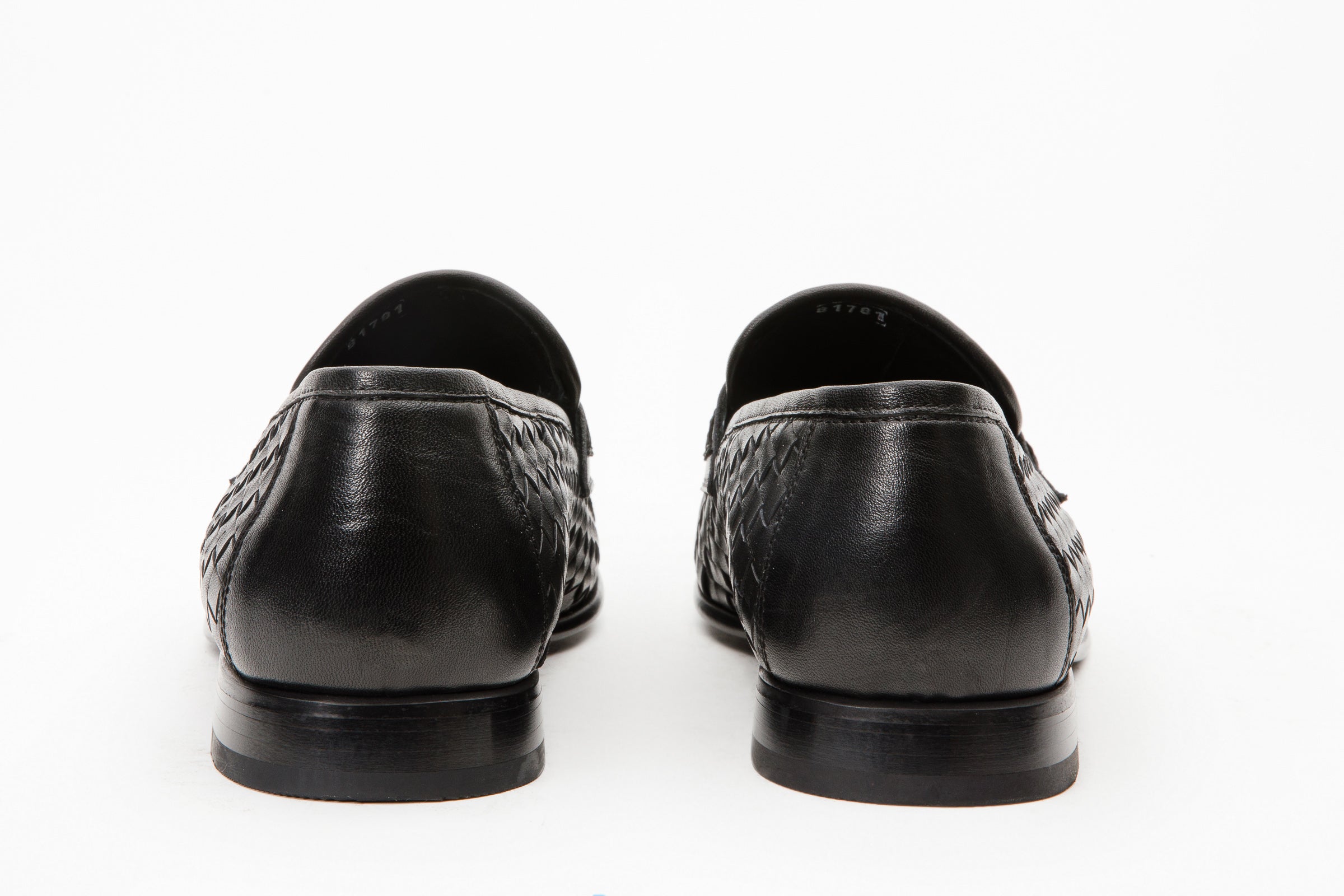 The Grand Woven Leather Black Men Shoe Penny Loafer