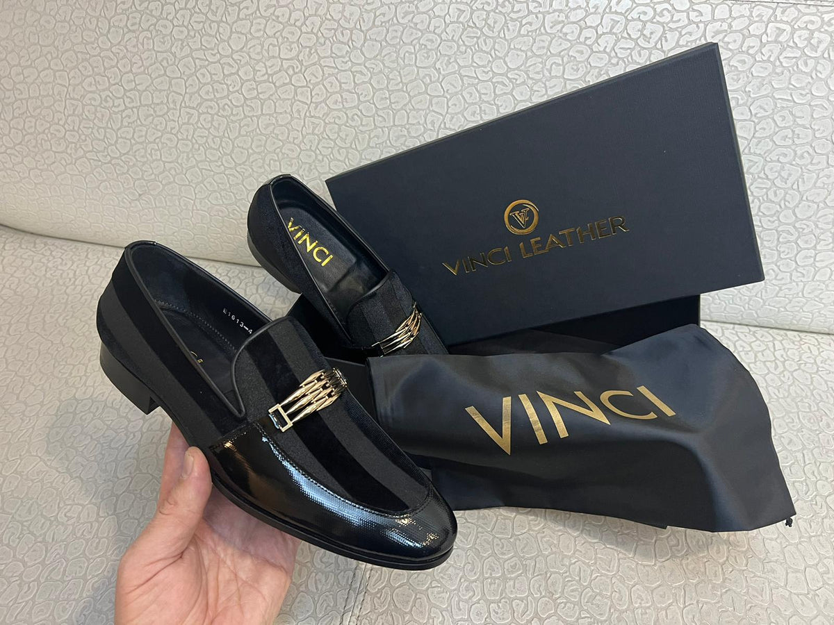 Vinci Leather The Pontalto Leather Men Shoe Black Bit Loafer – product view 9