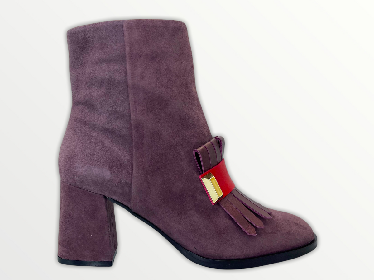Vinci Leather The Luksor Rose Suede Leather Block Heel Women Boot – product view 7