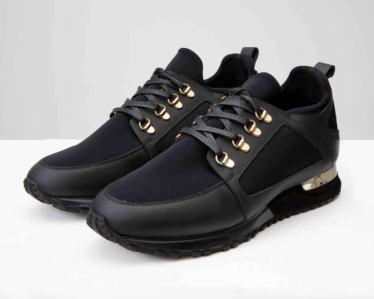 Vinci Leather The Emir Black Leather Men Sneaker – product view 2
