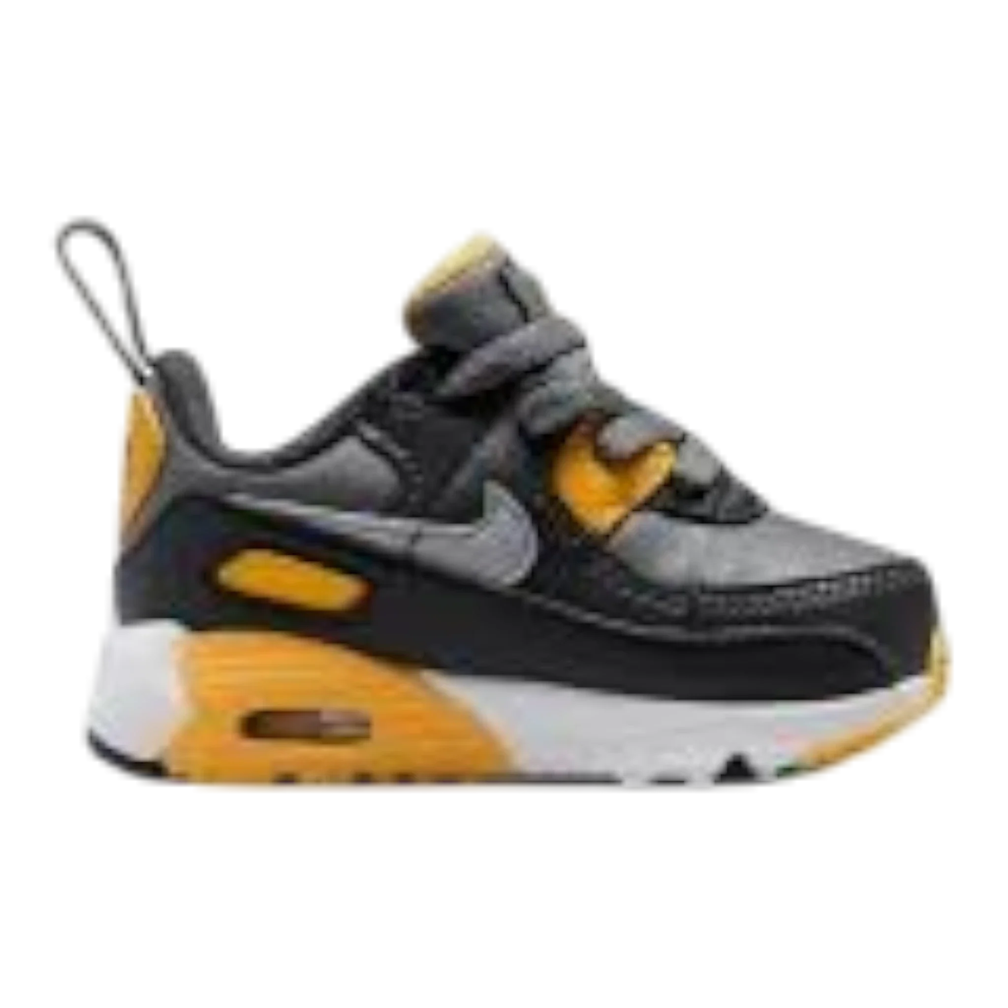 Nike Air Max 90 EasyOn Toddler (TD) Sneakers — Smoke Grey/Yellow Low-Top