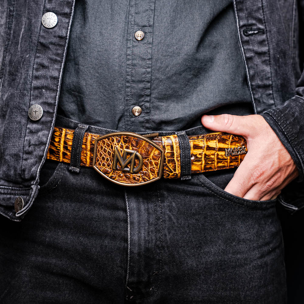 Marco Di Milano Iowa Belt Mustard Brown – product view 9