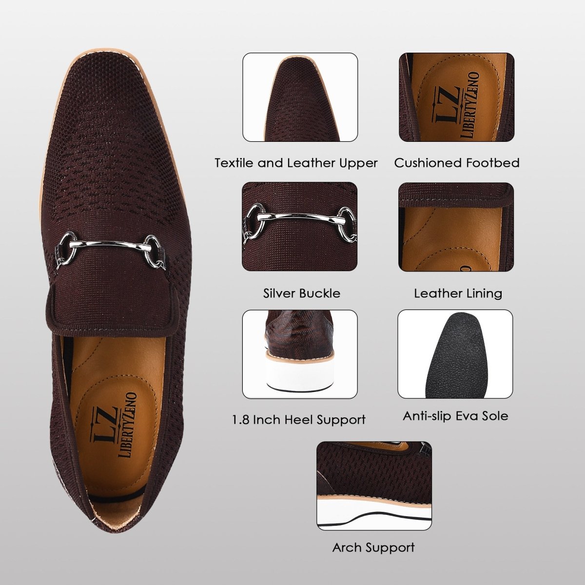 Liberty Zeno Jack Mens Leather Textile Casual Loafers