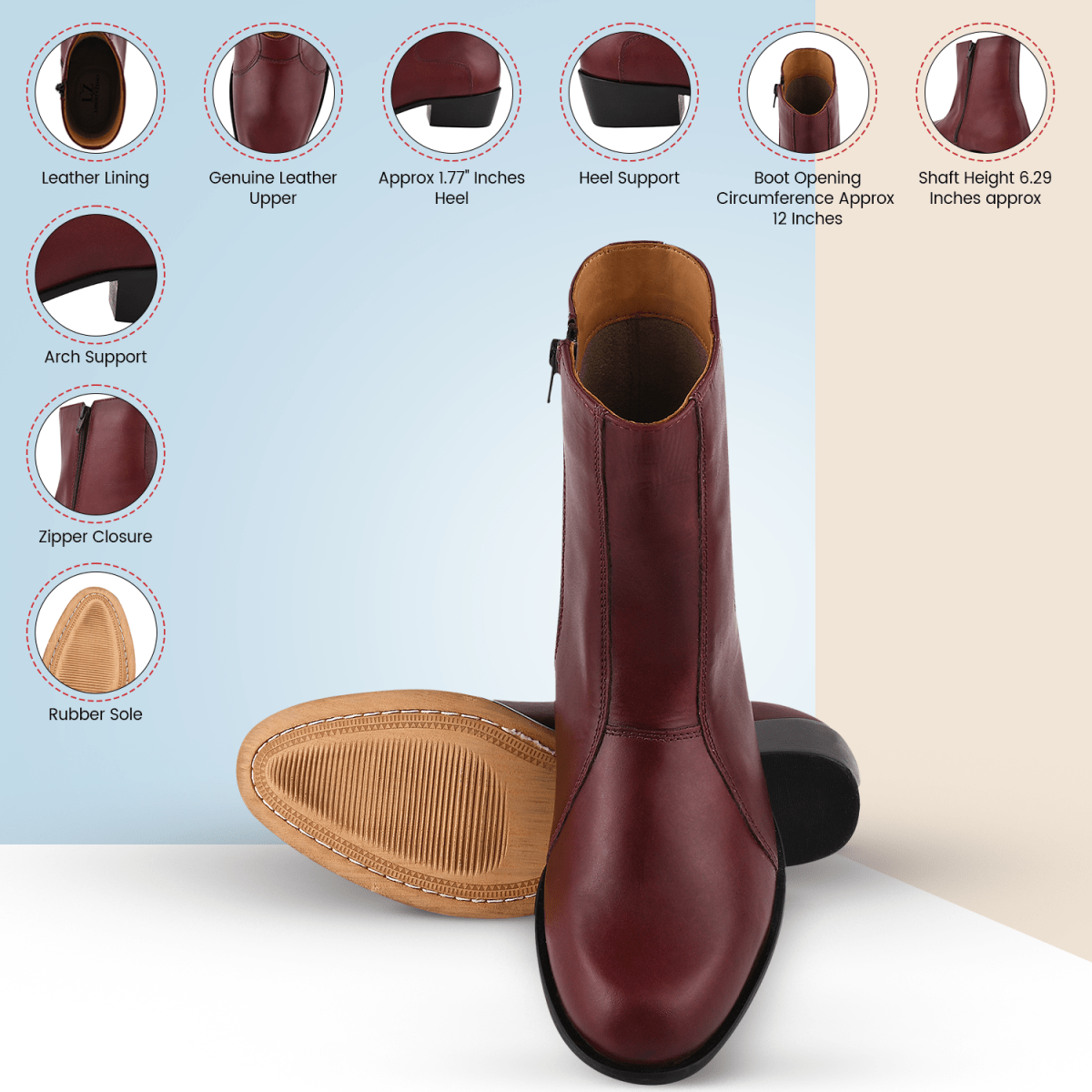 Liberty Zeno Jazzy Jackman Leather Ankle Length Boots for Men