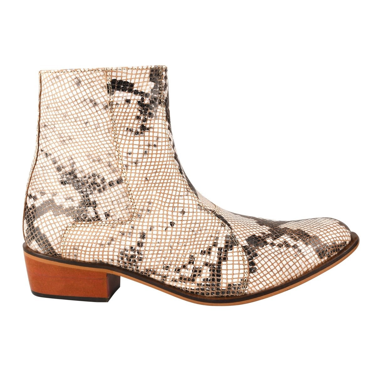Liberty Zeno Jazzy Jackman Leather Print Ankle Length Boots