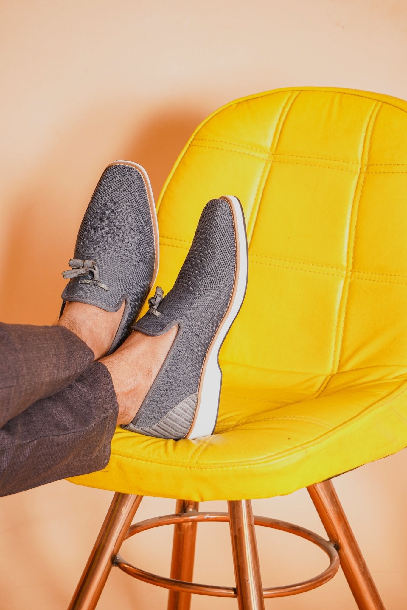 Jean Leather Textile Casual Loafers
