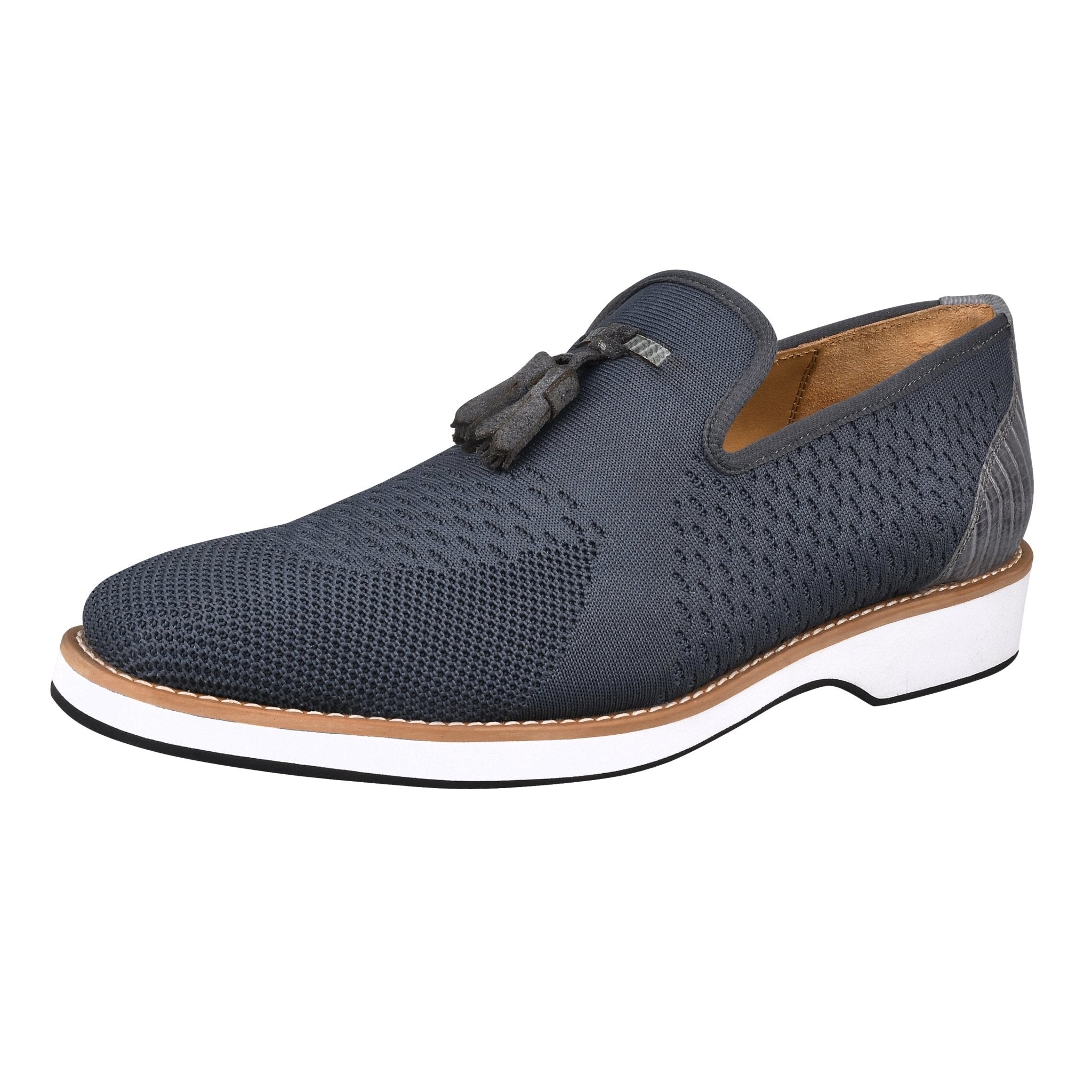 Jean Leather Textile Casual Loafers