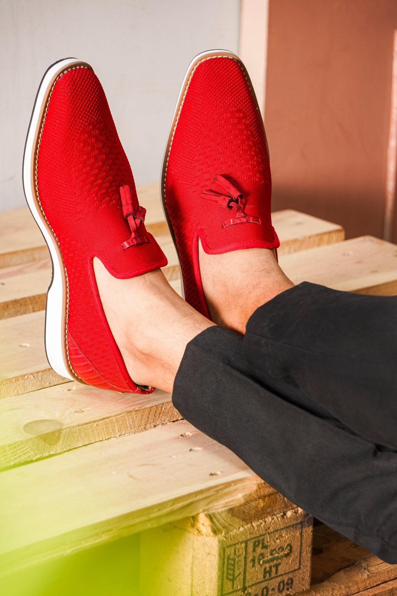 Jean Leather Textile Casual Loafers