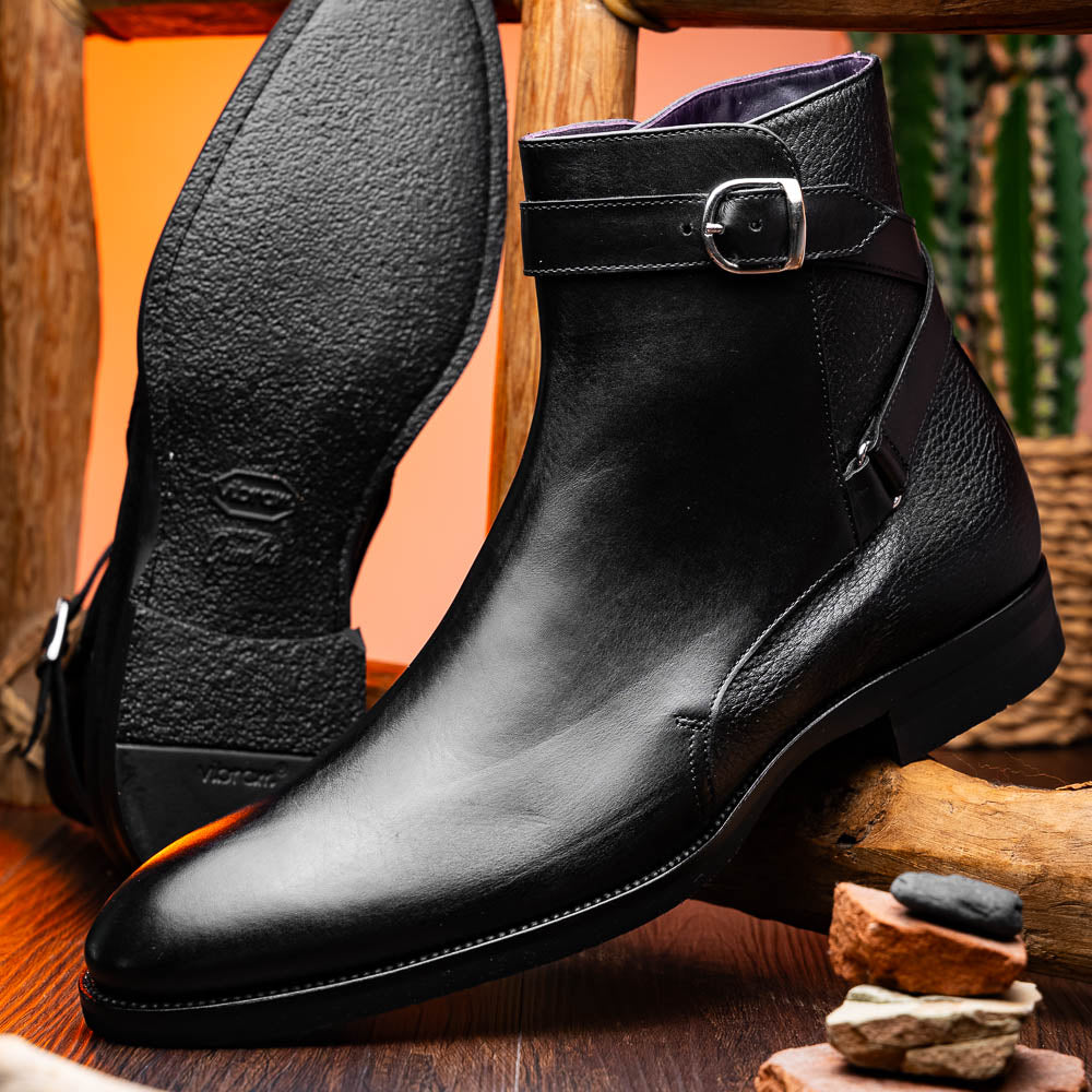 Zelli Italia Men's 45-600-BLK Jodphur Italian Calfskin Boot, Black