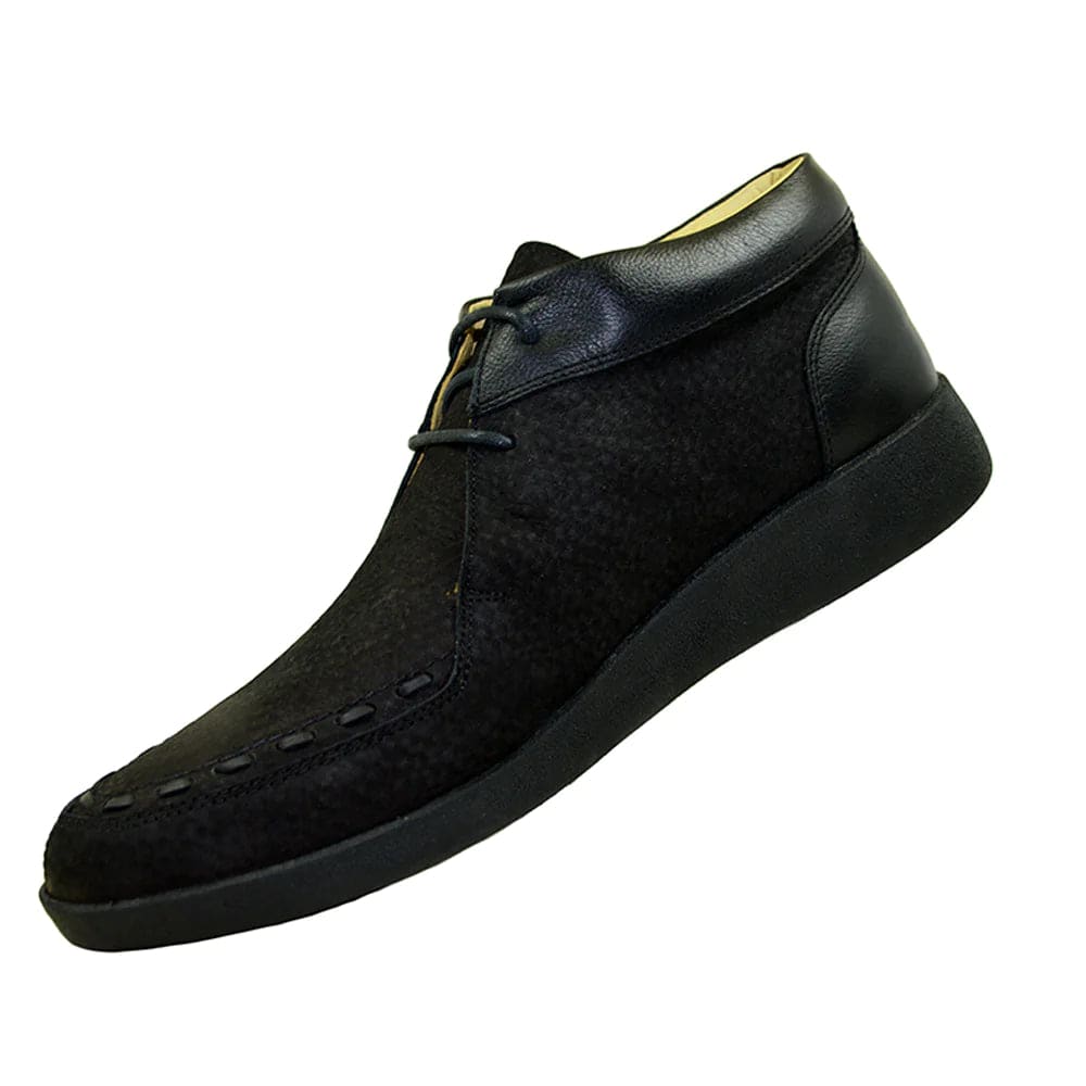 Johnny Famous Retro Bally 80’s Style Soho Men’s Black Elephant Leather High Tops