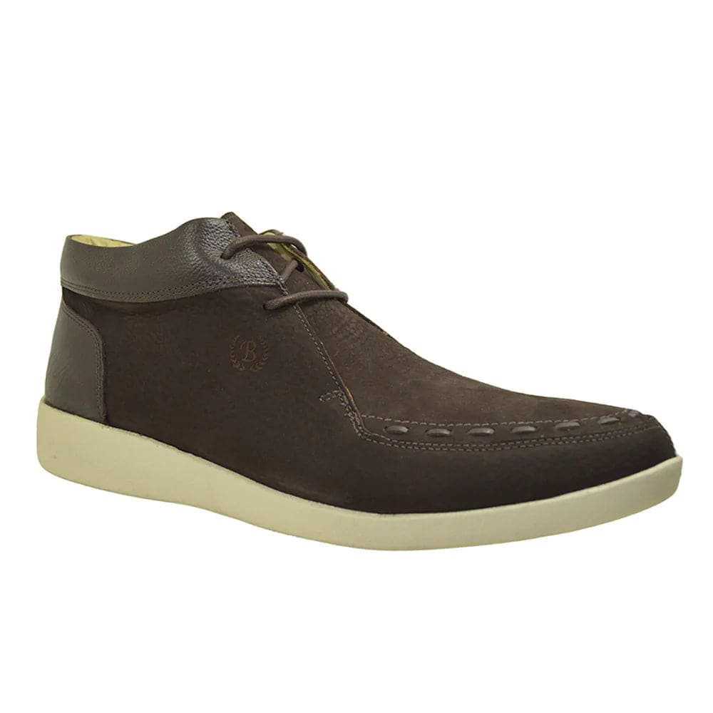 Johnny Famous Retro Bally 80’s Style Soho Men’s Brown Elephant Leather High Tops