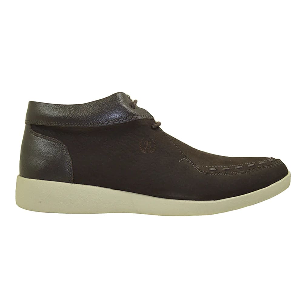 Johnny Famous Retro Bally 80’s Style Soho Men’s Brown Elephant Leather High Tops