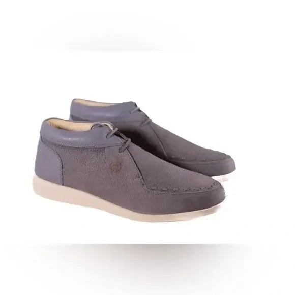 Johnny Famous Retro Bally 80’s Style Soho Men’s Gray Elephant Leather High Tops