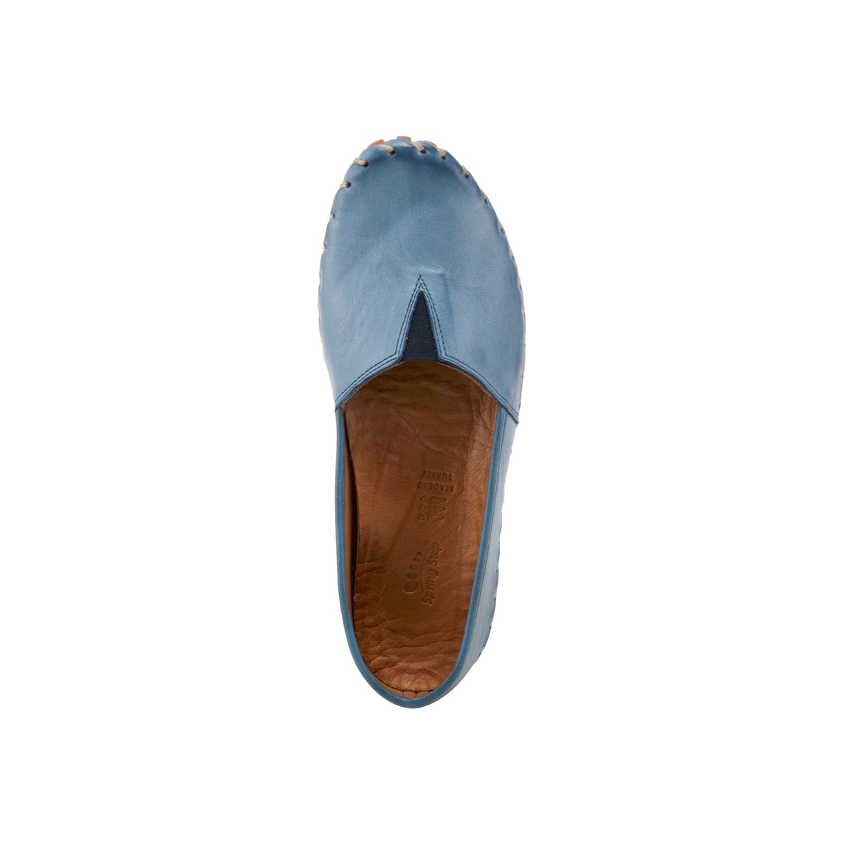 Spring Step Kathaleta women's blue slip-on shoe, top view