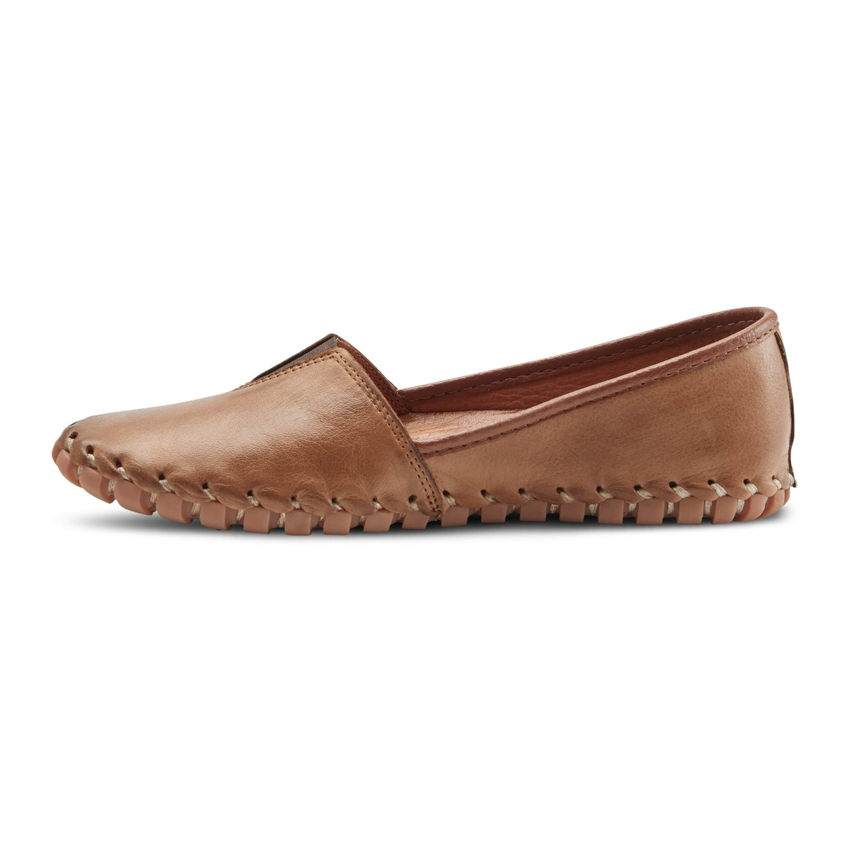 Spring Step Kathaleta women's brown slip-on shoe, left-facing side view
