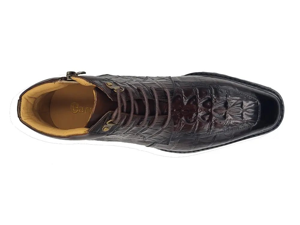 Carrucci Shoes KB Alligator Embossed Men's Leather Boots KB51650