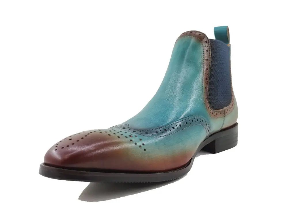 Carrucci Shoes KB Burnished Calfskin Wingtip Boot Premium KB50319