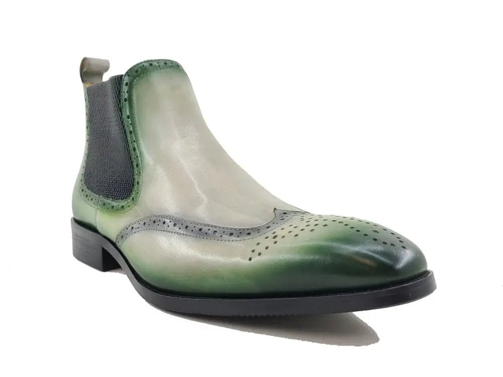 Carrucci Shoes KB Burnished Calfskin Wingtip Boot Premium KB50319