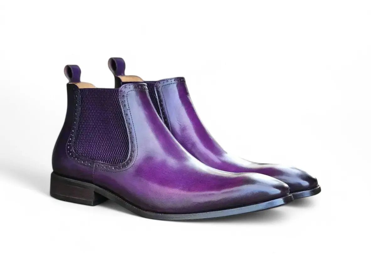 Carrucci Shoes KB Hand Burnished Chelsea Boots Leather Classic KB50311