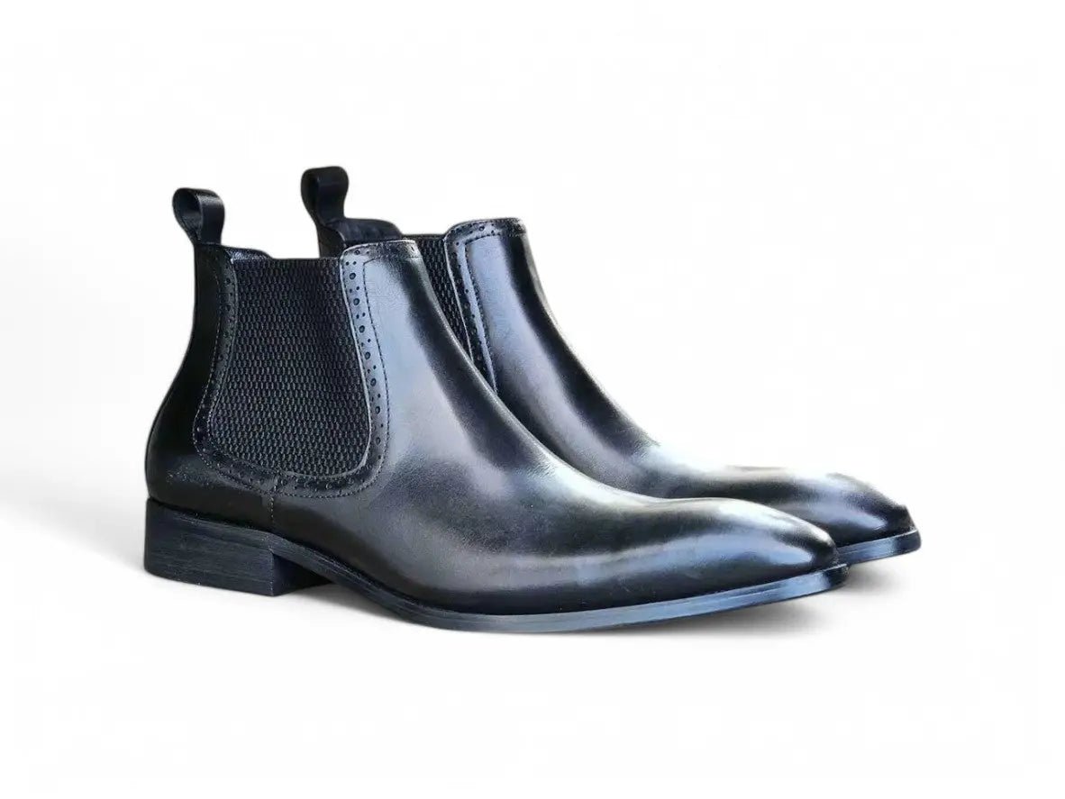 Carrucci Shoes KB Hand Burnished Chelsea Boots Leather Classic KB50311