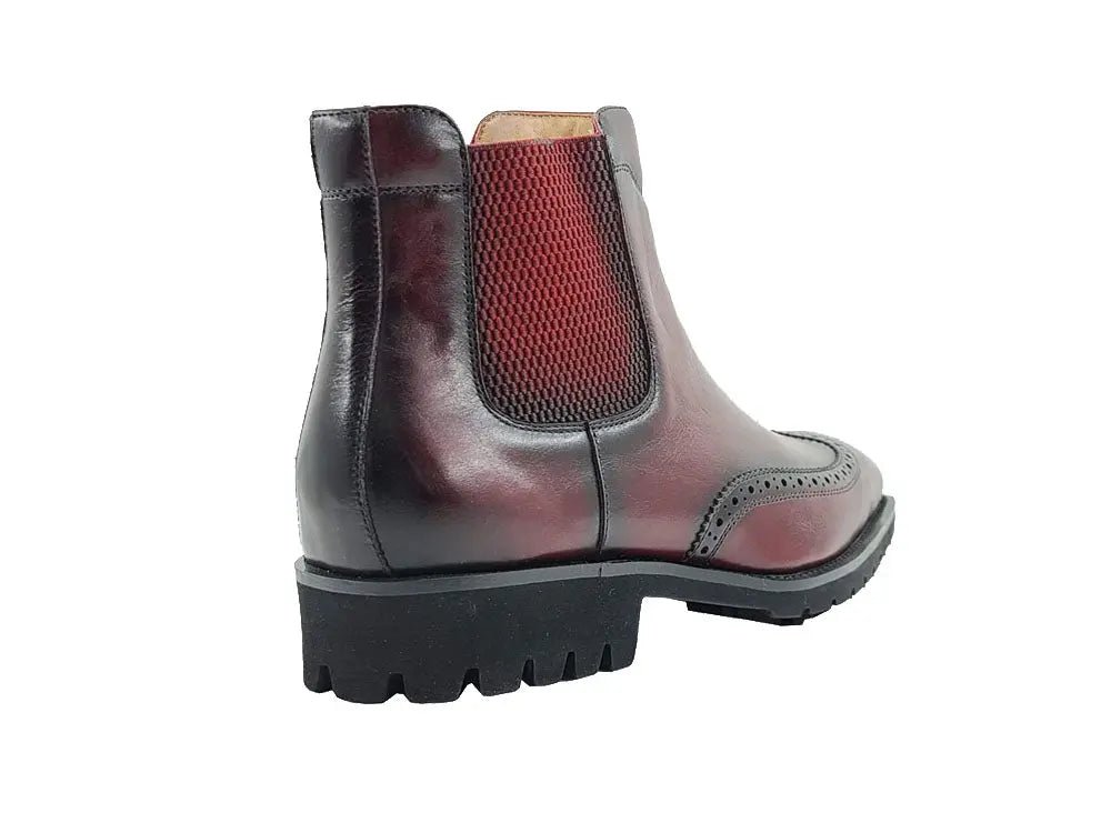 Carrucci Shoes KB Lug Sole Chelsea Boot Wingtip Toe Calf Leather KB51513