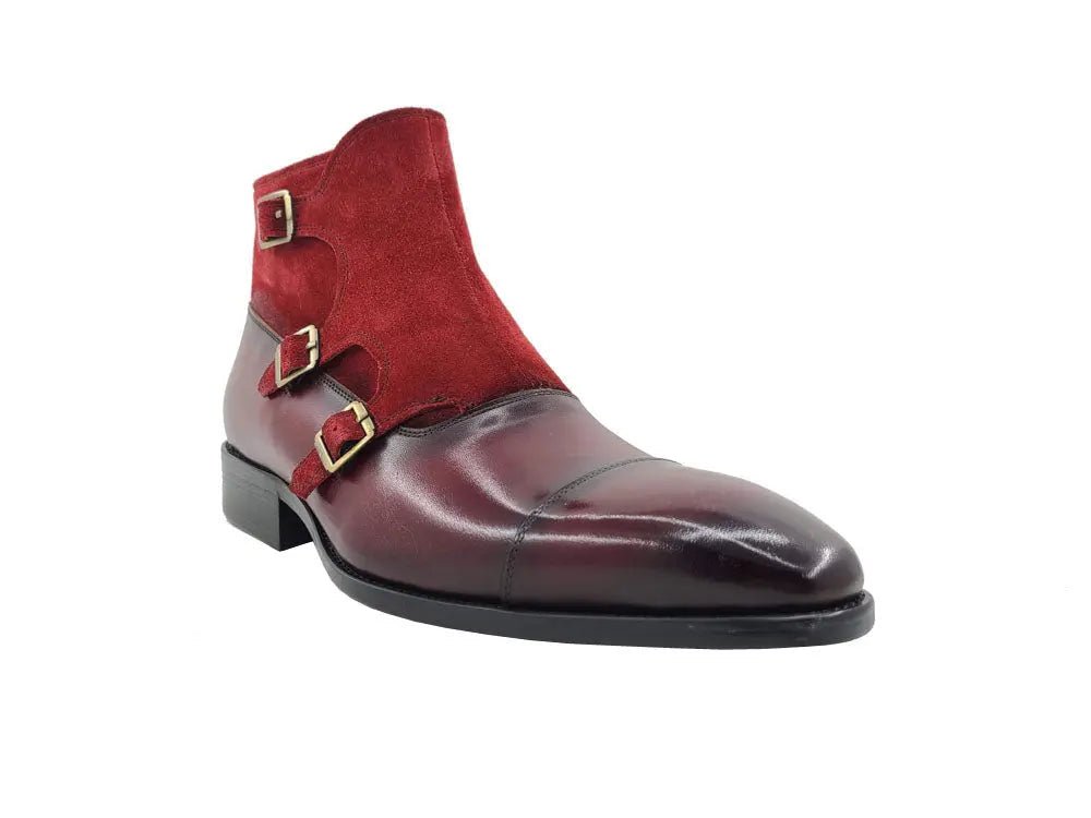 Carrucci Shoes Kb Three Buckles Monk Chukka Boot Calfskin KB50318SC