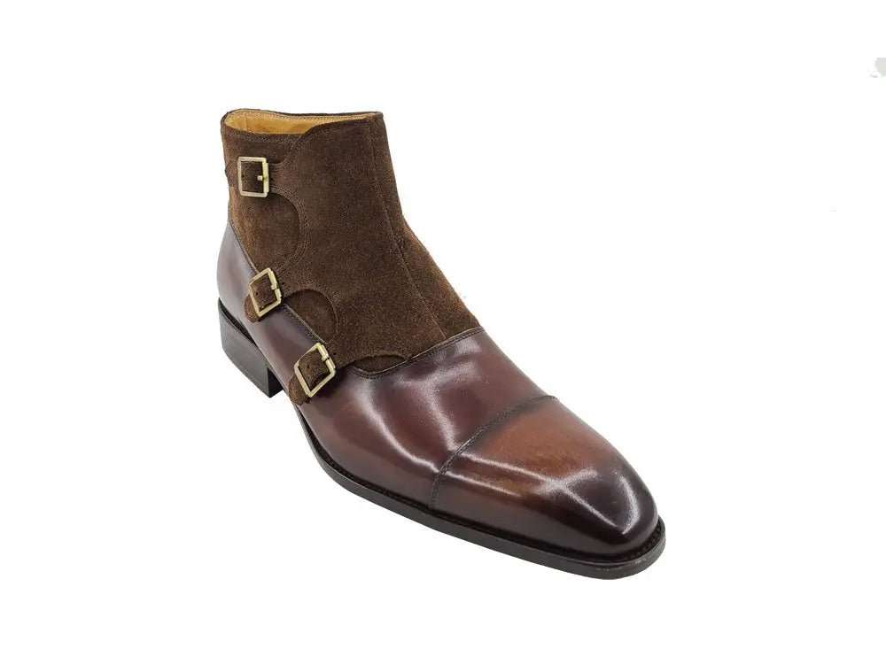 Carrucci Shoes Kb Three Buckles Monk Chukka Boot Calfskin KB50318SC