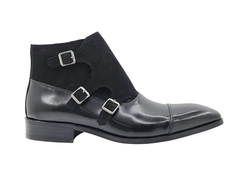Carrucci Shoes Kb Three Buckles Monk Chukka Boot Calfskin KB50318SC