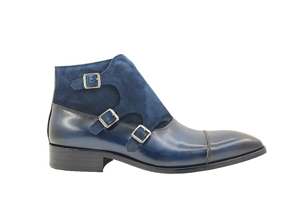 Carrucci Shoes Kb Three Buckles Monk Chukka Boot Calfskin KB50318SC