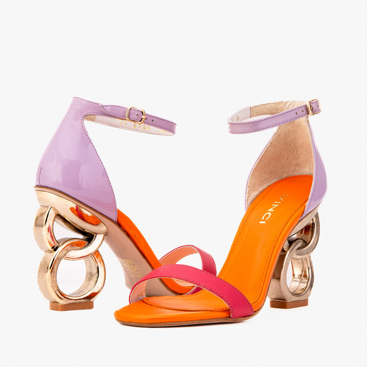 Vinci Leather The Helix Heel Multicolor Leather Women Sandal – product view 6