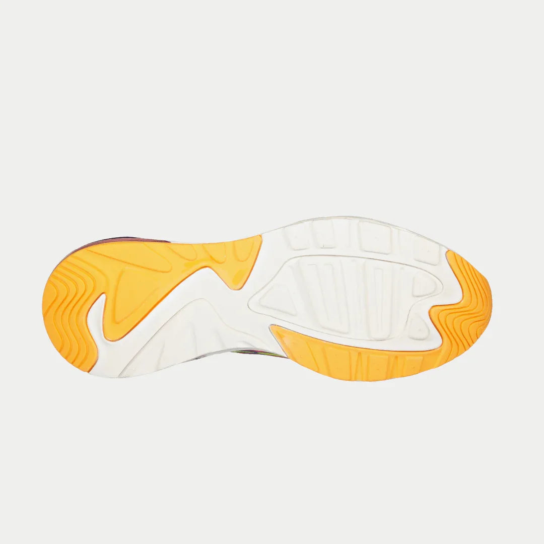 LA Gear Women's Artesia Lowtop | White x Purple x Orange – top view