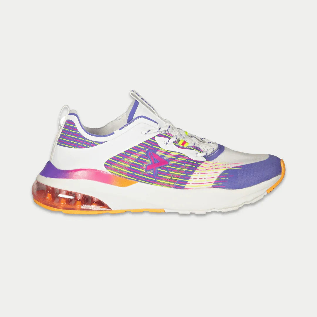 LA Gear Women's Artesia Lowtop | White x Purple x Orange – top view