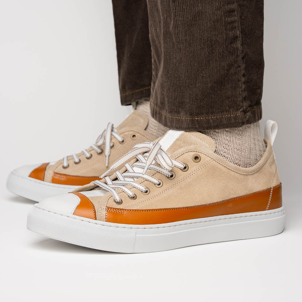 Zelli Italia Men's 65-360-TPE LANDO Sueded Calfskin Sneaker Taupe