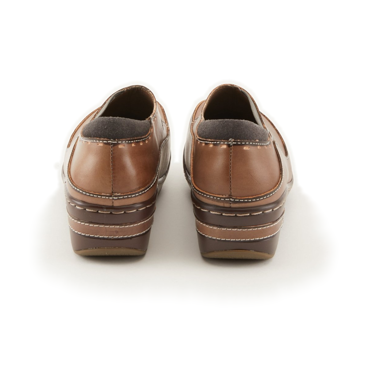 L'Artiste Burbank clogs in Grey, rear view