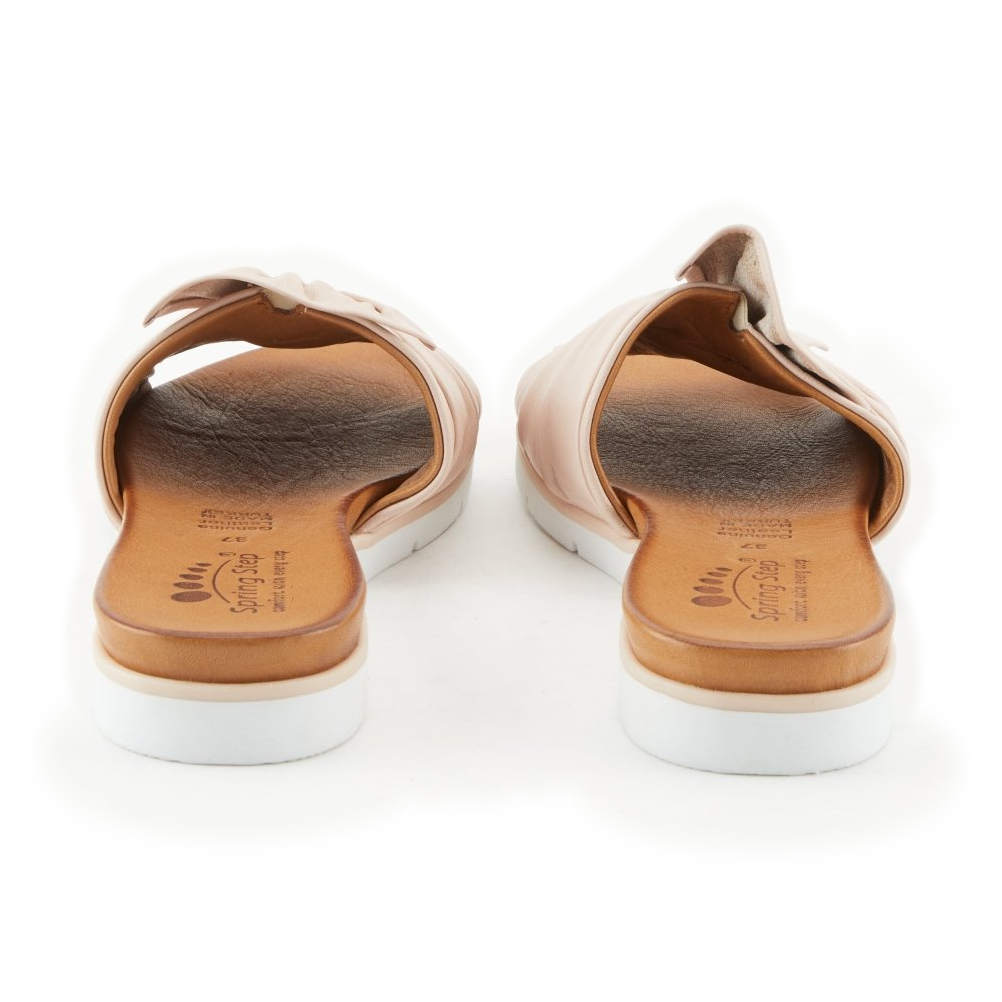 Spring Step Lavona Blush slide sandals, rear view of a pair