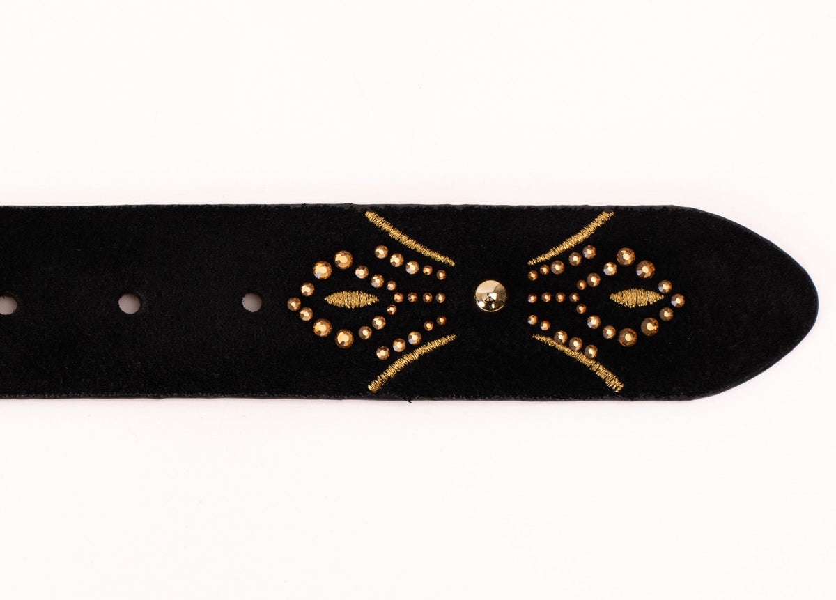 Vinci Leather The Lazio Black Suede Leather Belt – product view 5