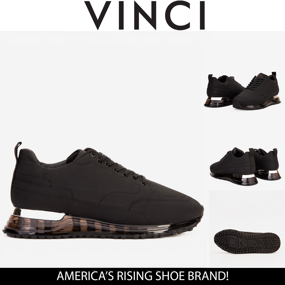 Vinci Leather The Lexington Black Men Sneaker – product view 17