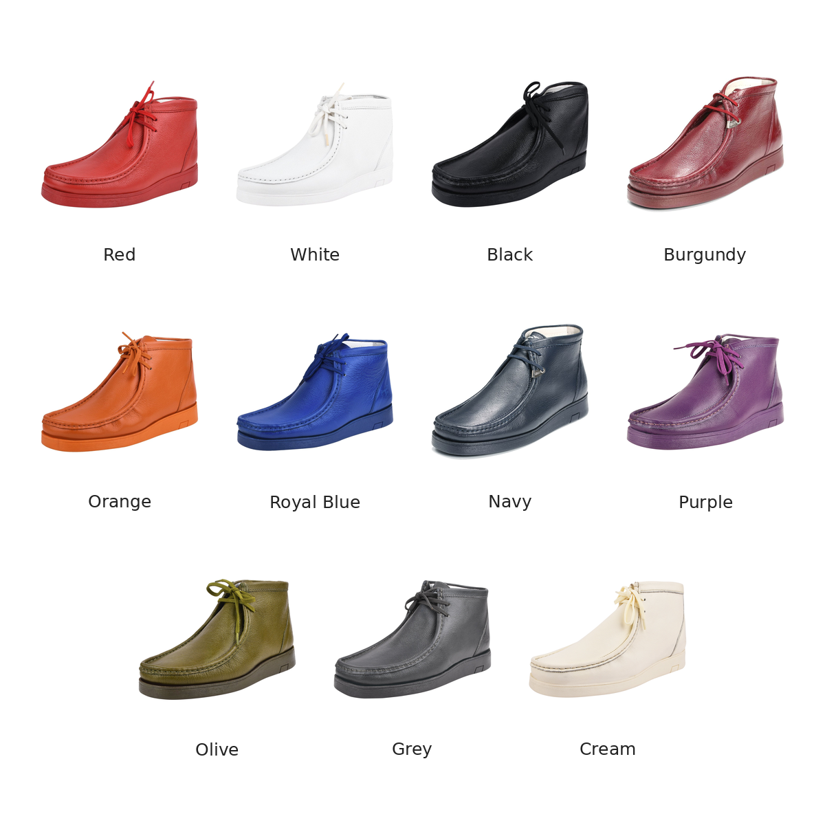 Liberty Zeno HAMARA JOE men's chukka boots, eleven-color overview assembled from original product photos