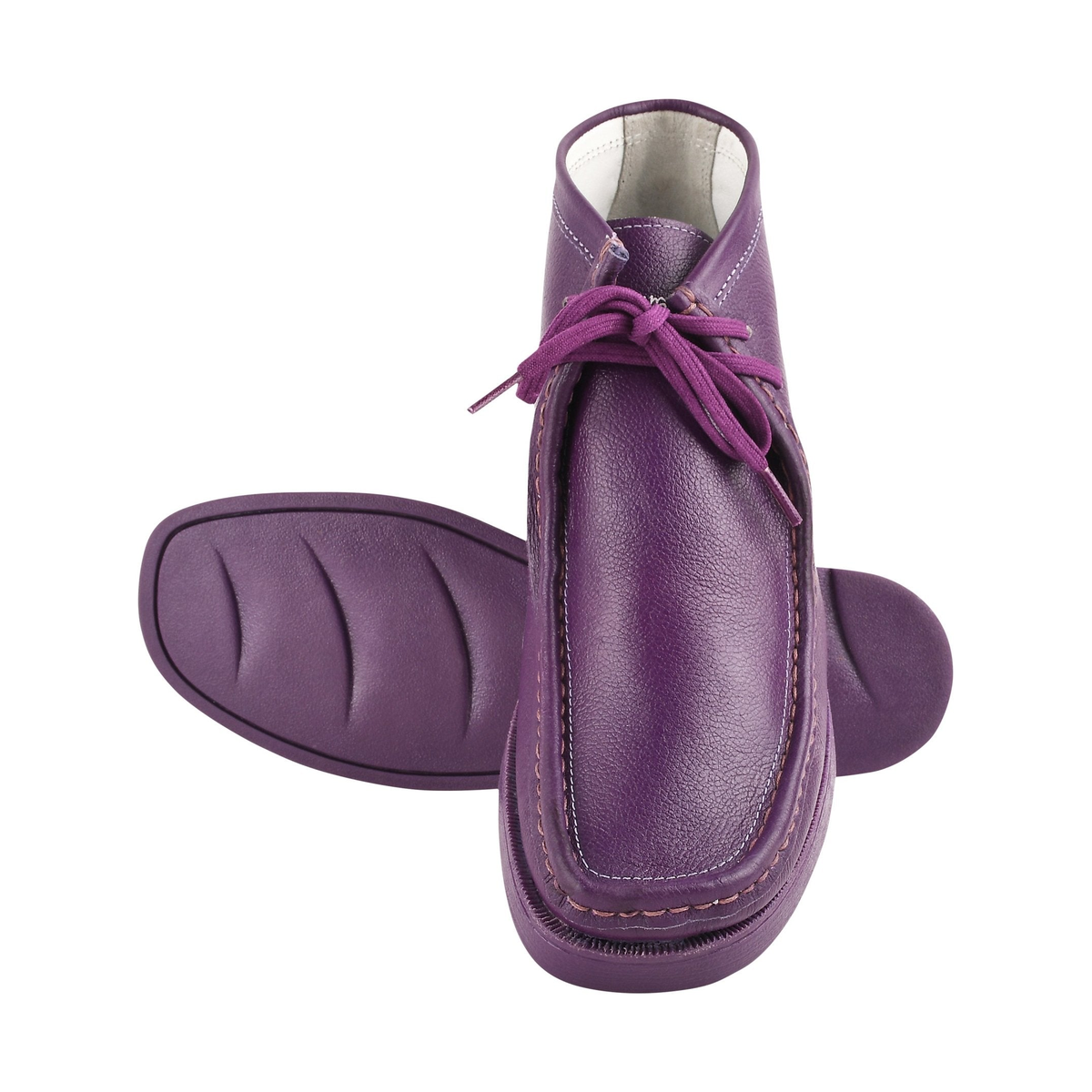 Liberty Zeno HAMARA JOE men's purple chukka boots, pair and outsole view