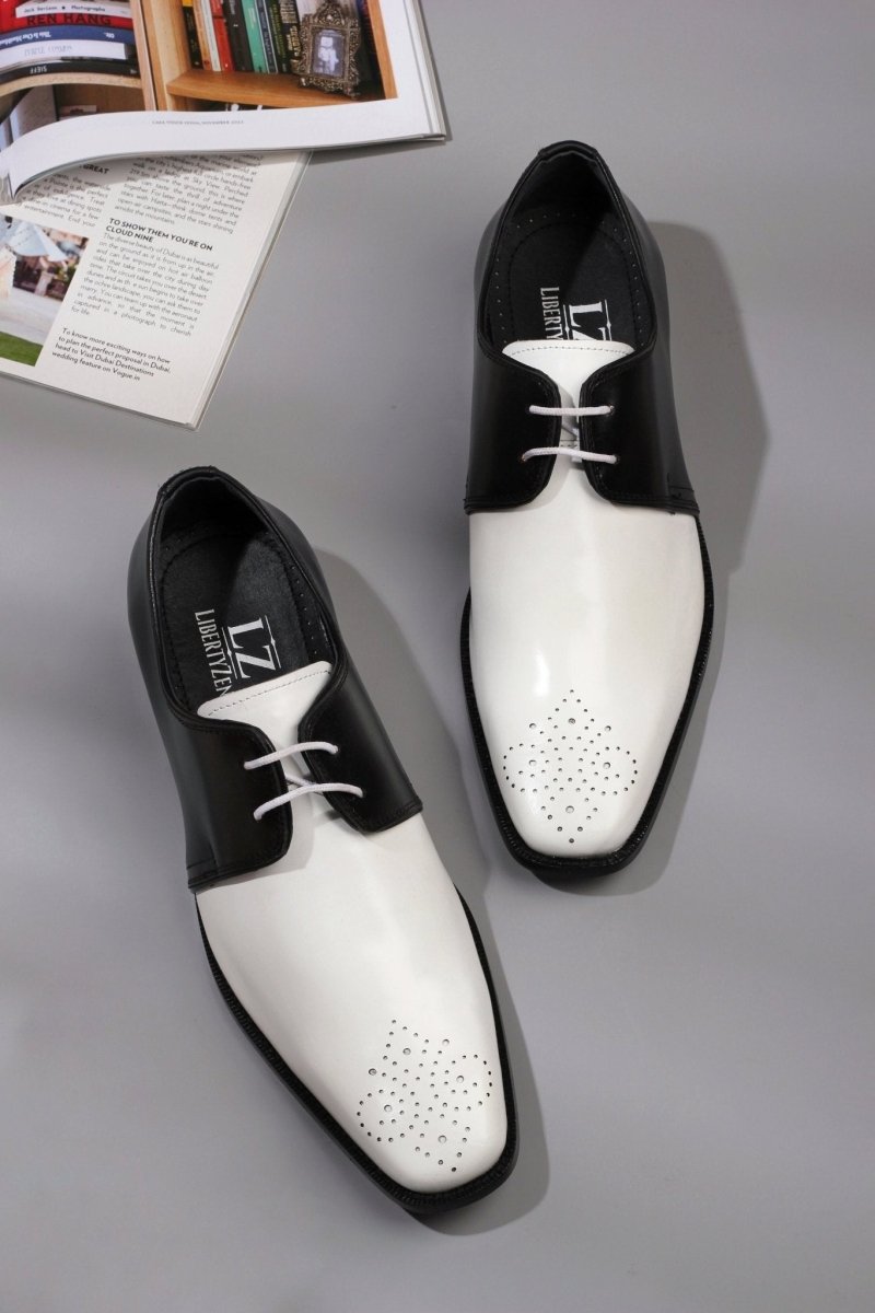 Libertyzeno Shoes DANIEL Genuine Leather Oxford Dress Shoes for Men