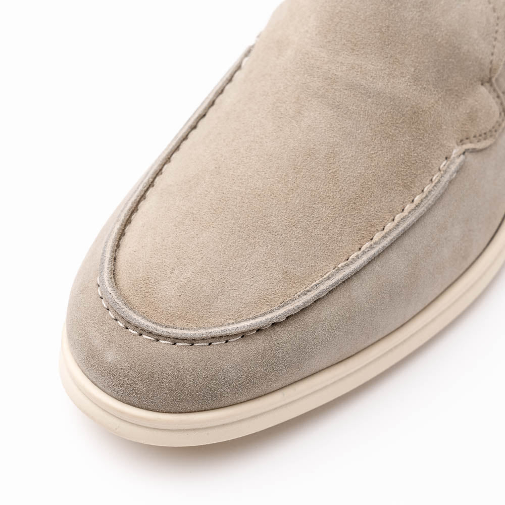 Zelli Italia Men's 16-621-BON LIVORNO Sueded Italian Goatskin Loafer Bone