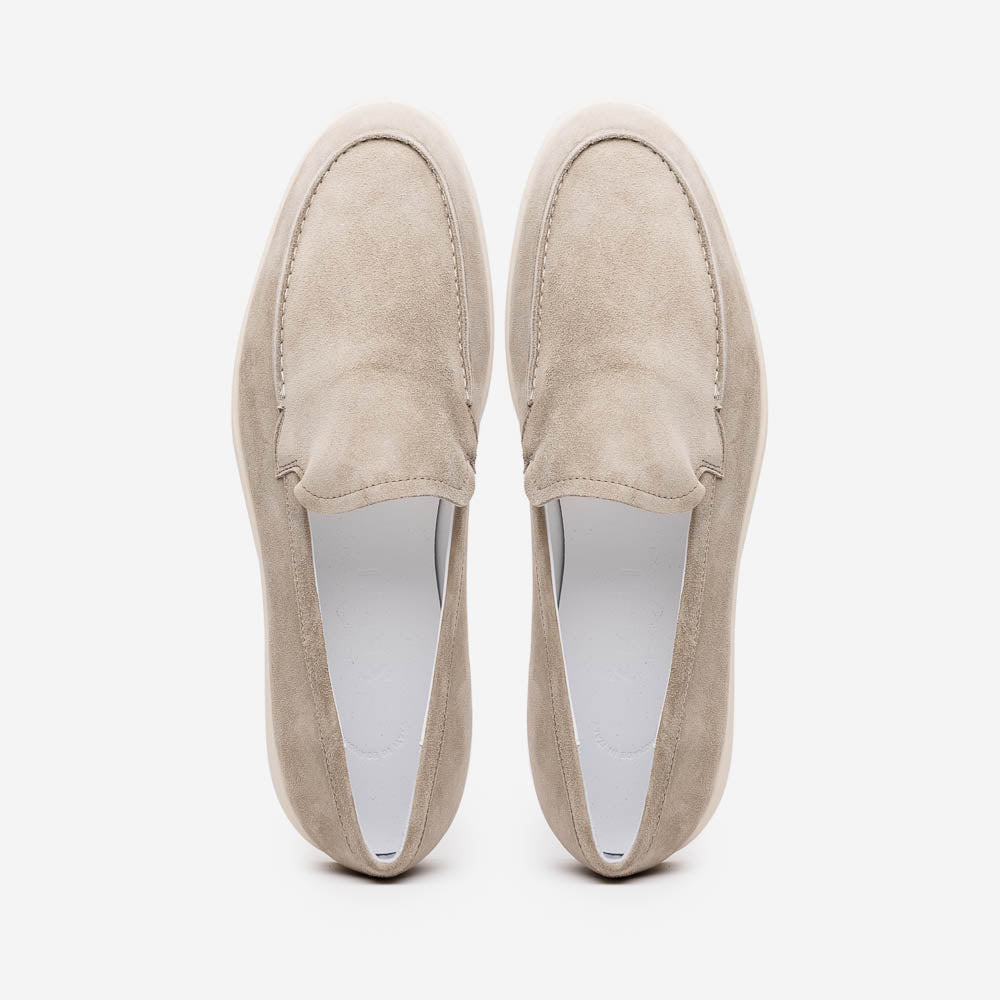 Zelli Italia Men's 16-621-BON LIVORNO Sueded Italian Goatskin Loafer Bone