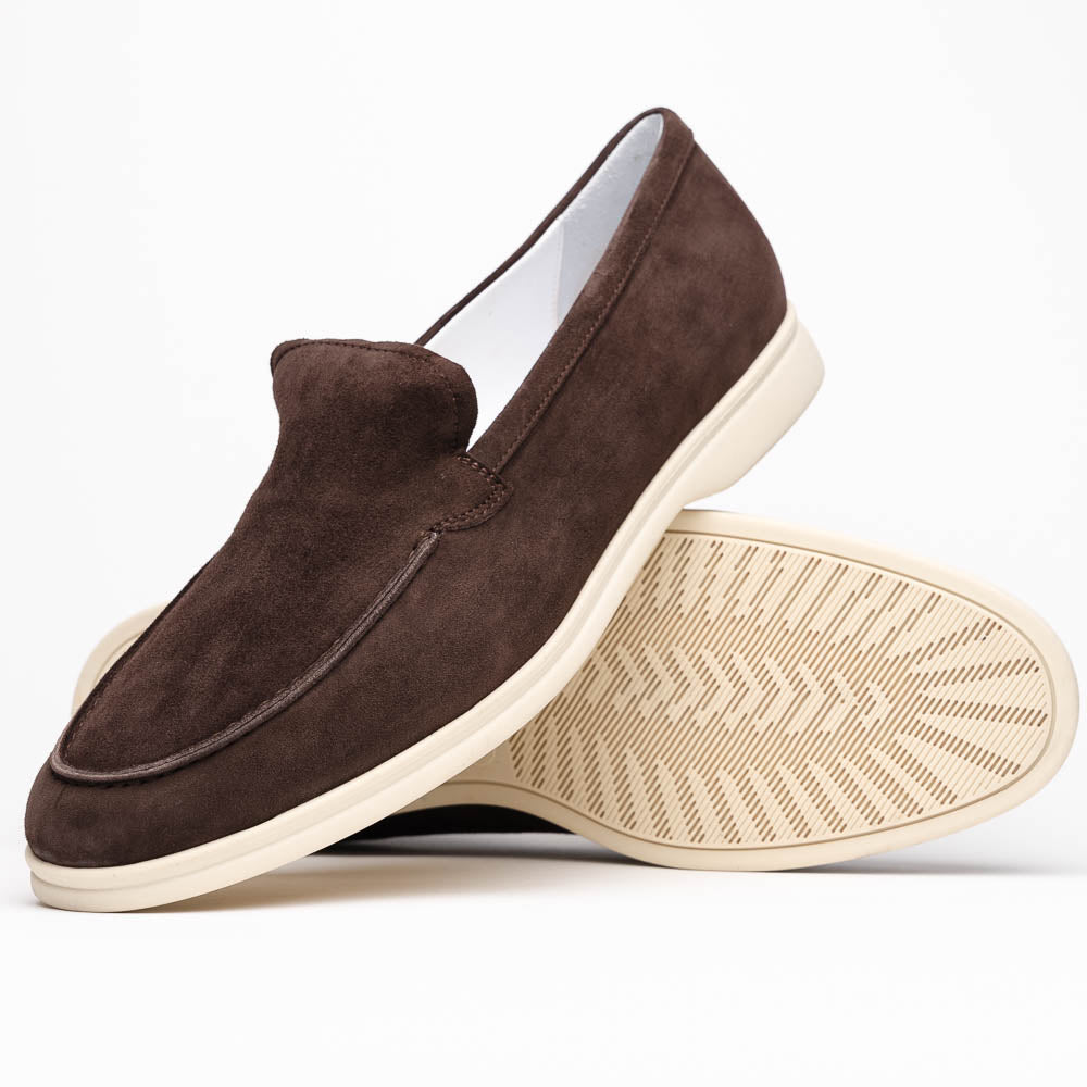 Zelli Italia Men's 16-621-MOC LIVORNO Sueded Italian Goatskin Loafer Mocha